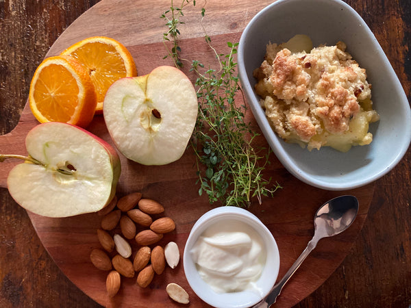 APPLE, ORANGE AND ALMOND CRUMBLE