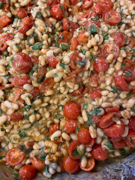 CANNELLINI BEANS WITH CHERRY TOMATOES AND FRESH HERBS